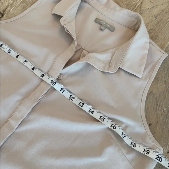 Joan Vass Studio Tan Split Side Button Tunic M - Picture 3 of 7